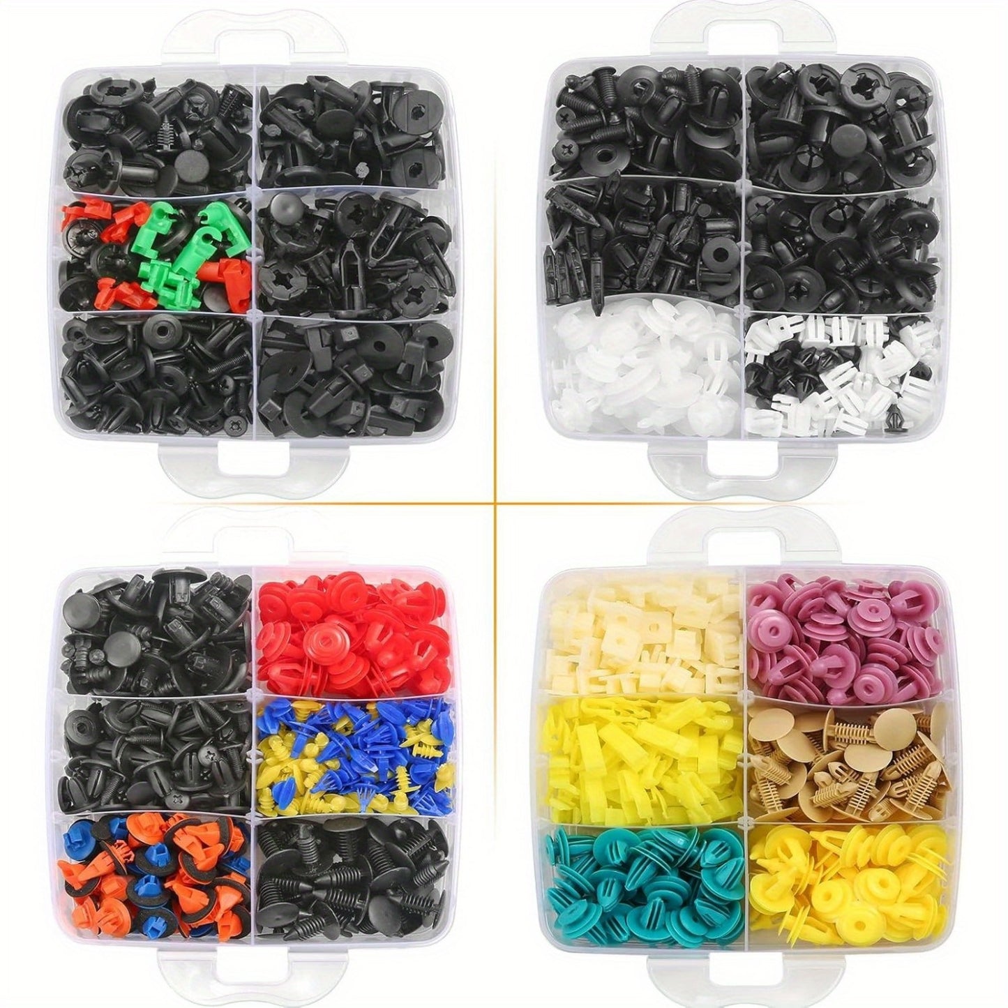 415pcs or 1240pcs Car Accessories - Car Push Retainer Clips & Auto Fasteners Kit - 32 Most Popular Sizes Nylon Bumper Fender Rivets with 10 Cable Ties and Fasteners Remover