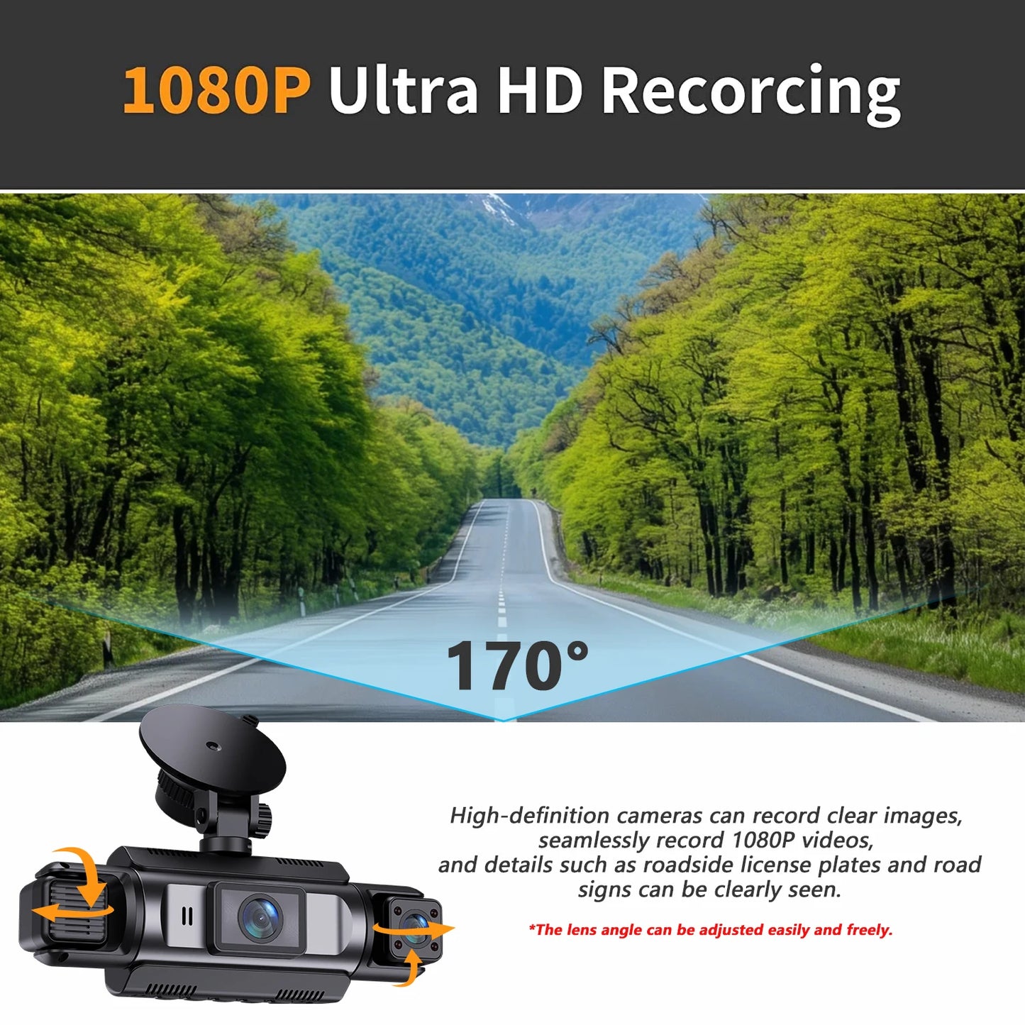Dash Cam 4 Channel wifi Video Recorder 360° Car Recording Camera Night Vision 24H Parking Monitor Black Box Car Accessories