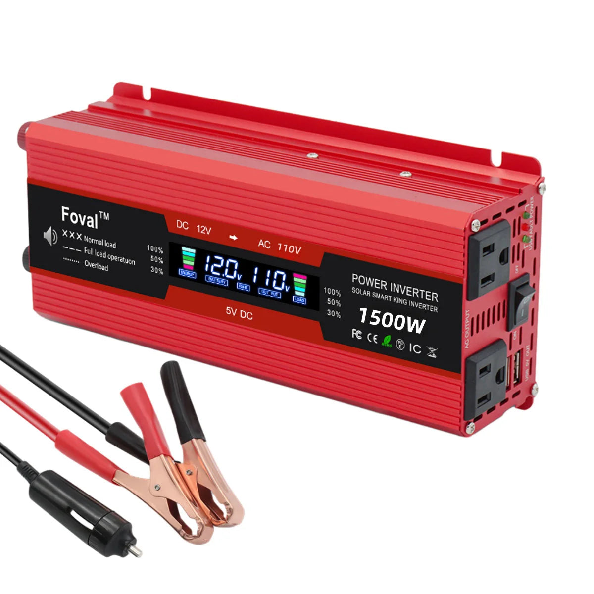 2000W Car Inversor 12V to 110V Universal/EU socket DC to AC Power Inverter home/travel/camping portable power supply Converter
