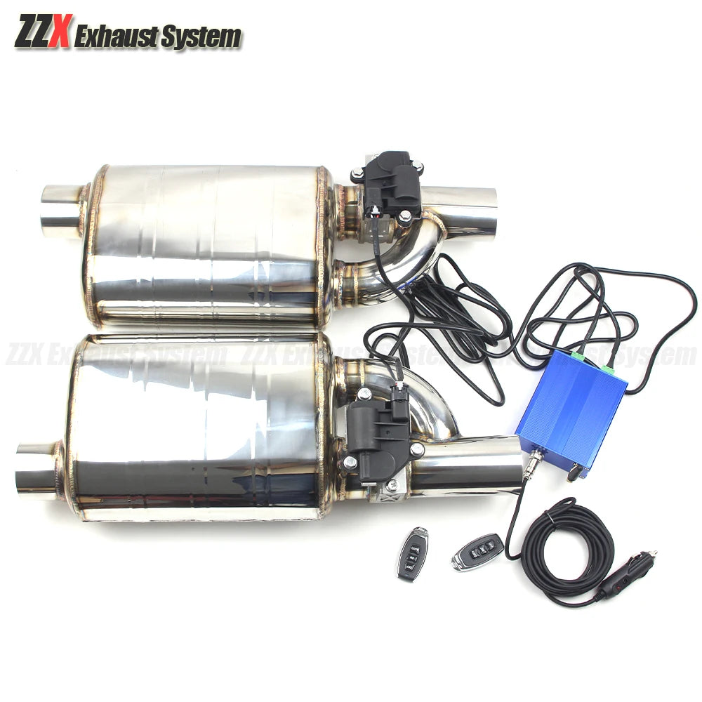 Car accessorie 304 stainless steel exhaust pipe Sports muffler Electric control valve Welding universal Diameter 63mm for e92