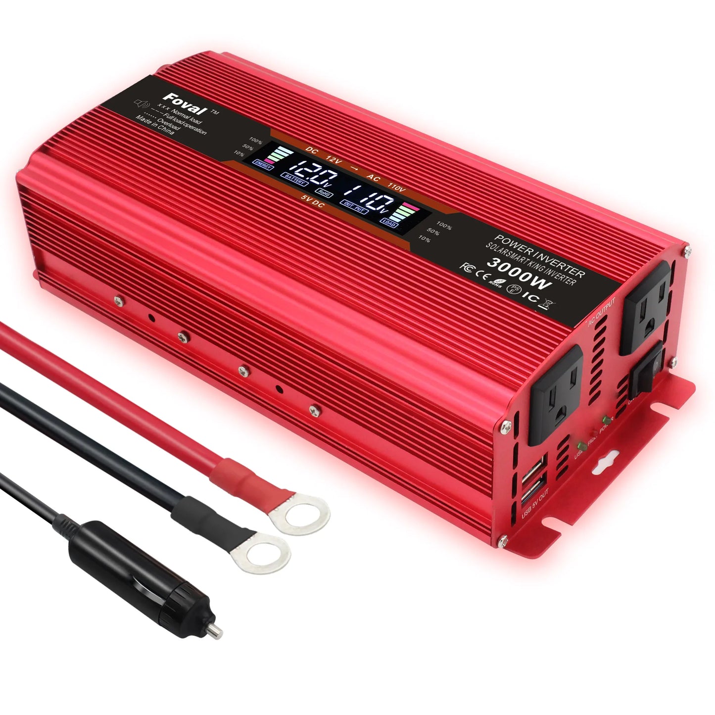 2000W Car Inversor 12V to 110V Universal/EU socket DC to AC Power Inverter home/travel/camping portable power supply Converter