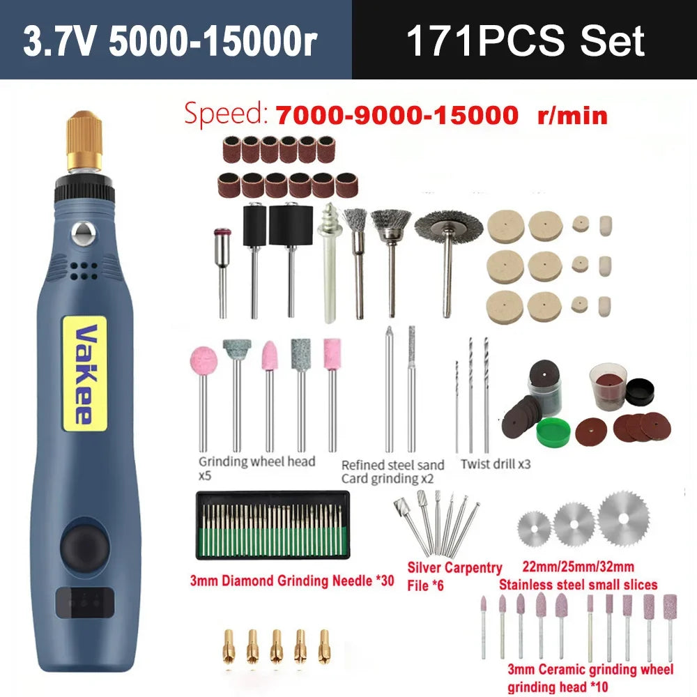 5000-19500r 4.2V Cordless Electric Drill Engraving Machine Rechargeable Drill Tool Micro Rotary Tool Engraver Electric Drill Set