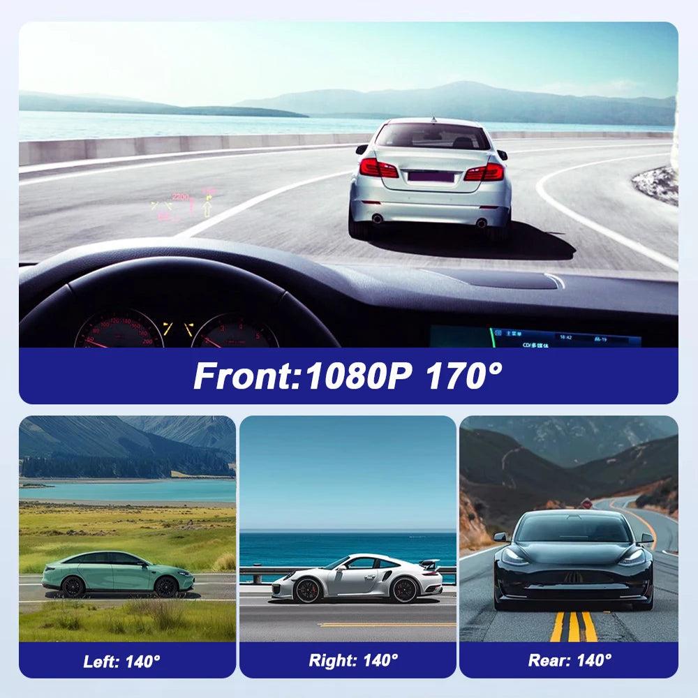 Dash Cam 4 Channel wifi Video Recorder 360° Car Recording Camera Night Vision 24H Parking Monitor Black Box Car Accessories