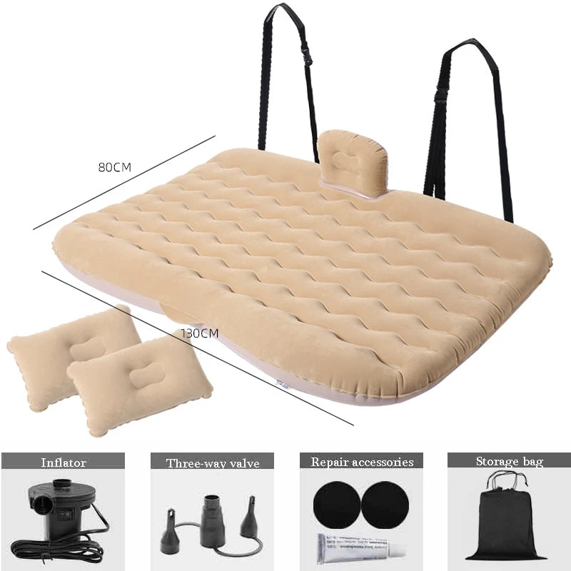 Back Seat Extender Car Seat Cover, Camping Air Mattress, Hammock Travel Bed,Inflatable Car Extra Long Mattress For SUV