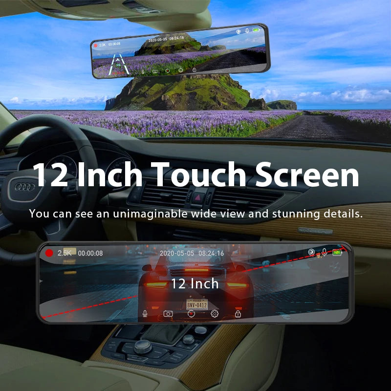 Yangood A45 2.5K Dashcam Auto Car DVR 11 Inch Touch IPS RearView Mirror Support WIFI Rear View Camera Car Camera Video Recorder