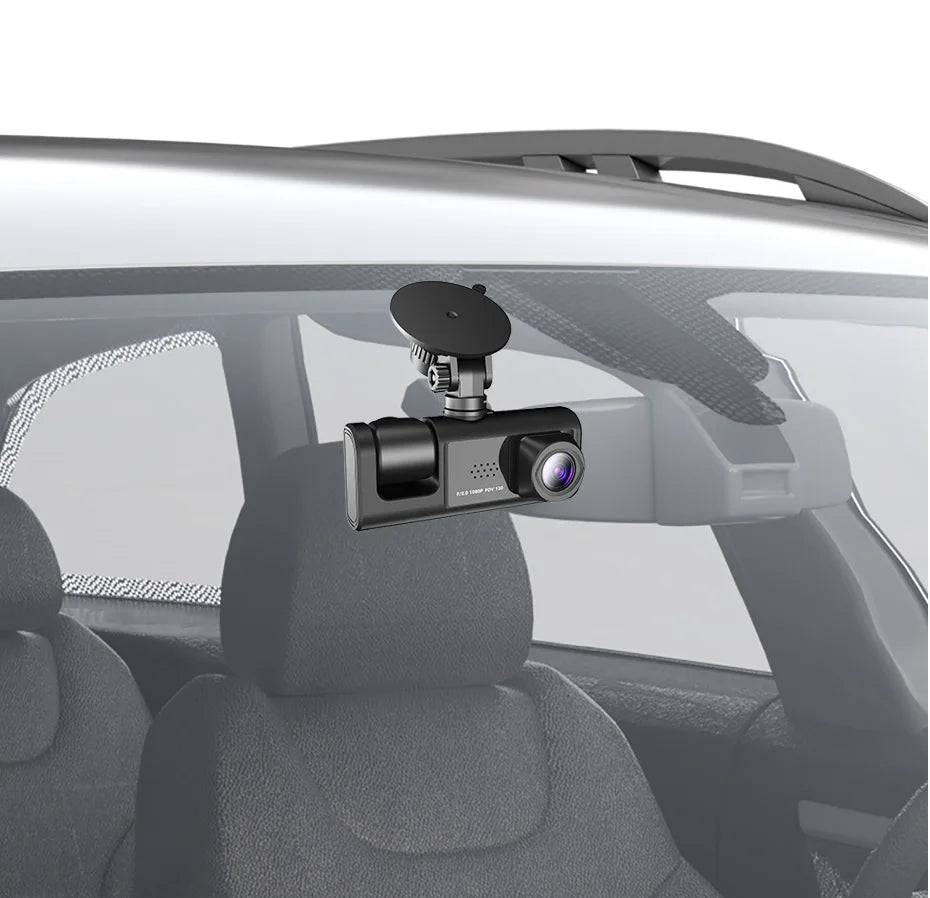 Dash Cam FHD 1080P Car Video Recorder 3 in 1 Car DVR Dashcam Rear View Camera with Rear lens Night Vision For Truck Taxi