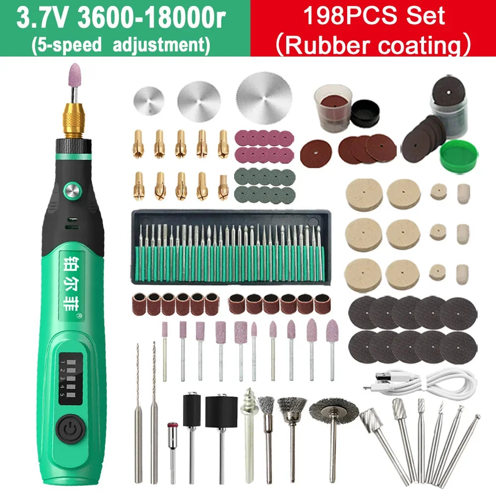 5000-19500r 4.2V Cordless Electric Drill Engraving Machine Rechargeable Drill Tool Micro Rotary Tool Engraver Electric Drill Set