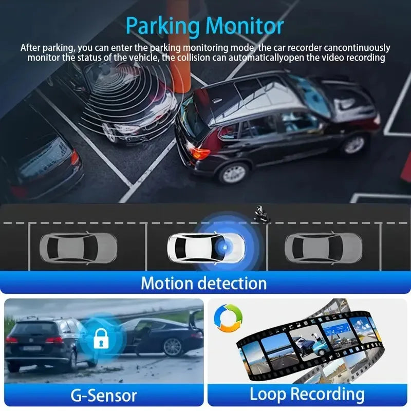 3 Camera Dash Cam For Car Camera 1080P Video Recorder WIFI Car DVR 2lens Front Rear View Camera Night Vision Car Accessories