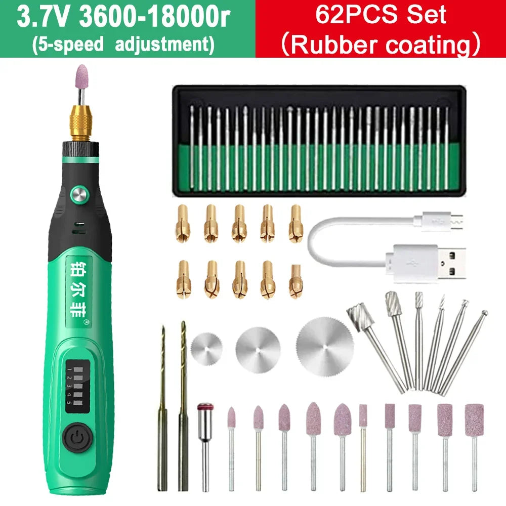 5000-19500r 4.2V Cordless Electric Drill Engraving Machine Rechargeable Drill Tool Micro Rotary Tool Engraver Electric Drill Set
