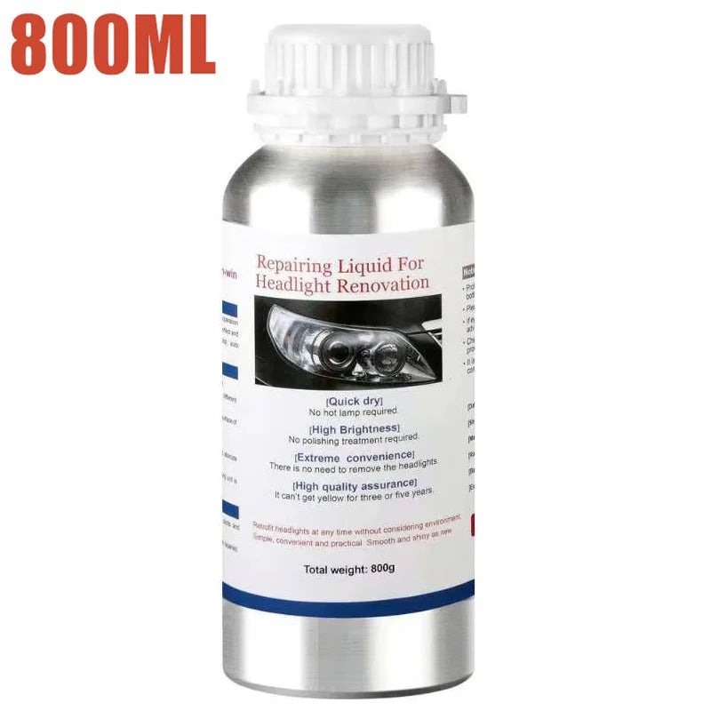 Car Headlight Polishing Kit 800ML Headlights Restoration Liquid Polymer Car Headlamp Renovation Repair Clean Kit Automobile Tool