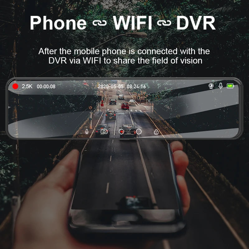 Yangood A45 2.5K Dashcam Auto Car DVR 11 Inch Touch IPS RearView Mirror Support WIFI Rear View Camera Car Camera Video Recorder