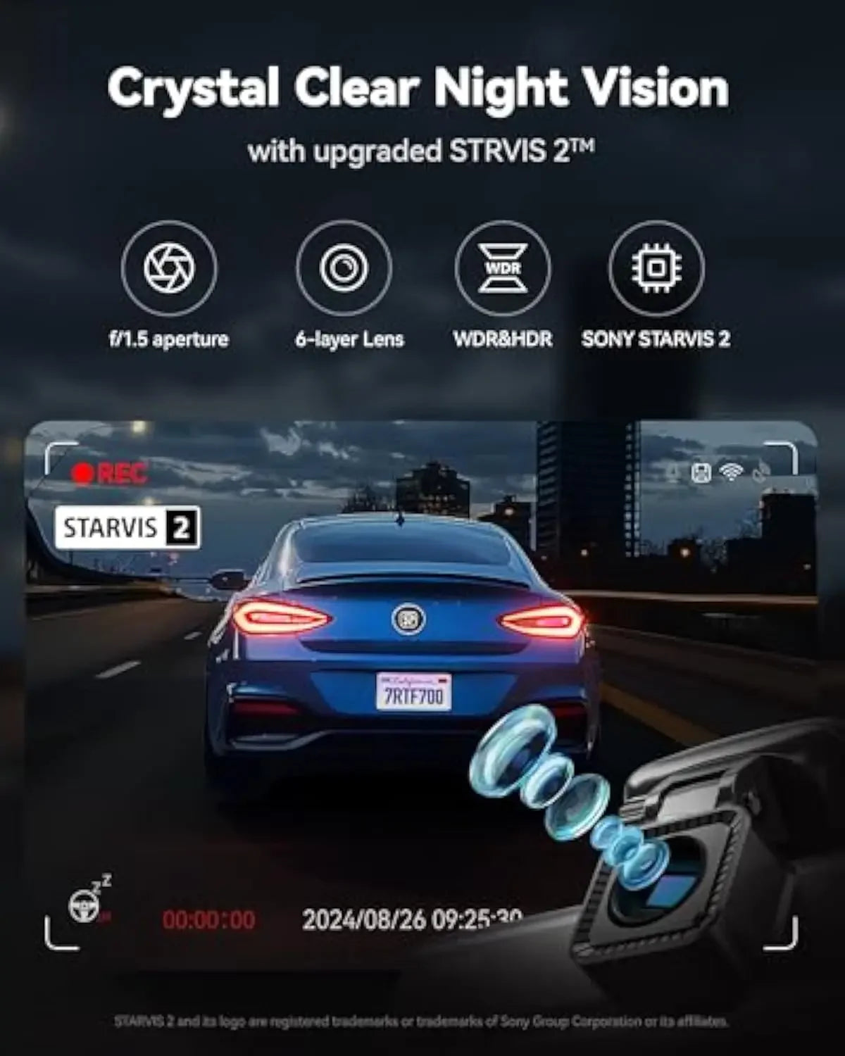 REDTIGER F7N PRO Dash Camera 4K Video Recorder Built In WiFi GPS FOV 170 Dash Cam With SONY STARVIS 2 SENSOR Night Vision