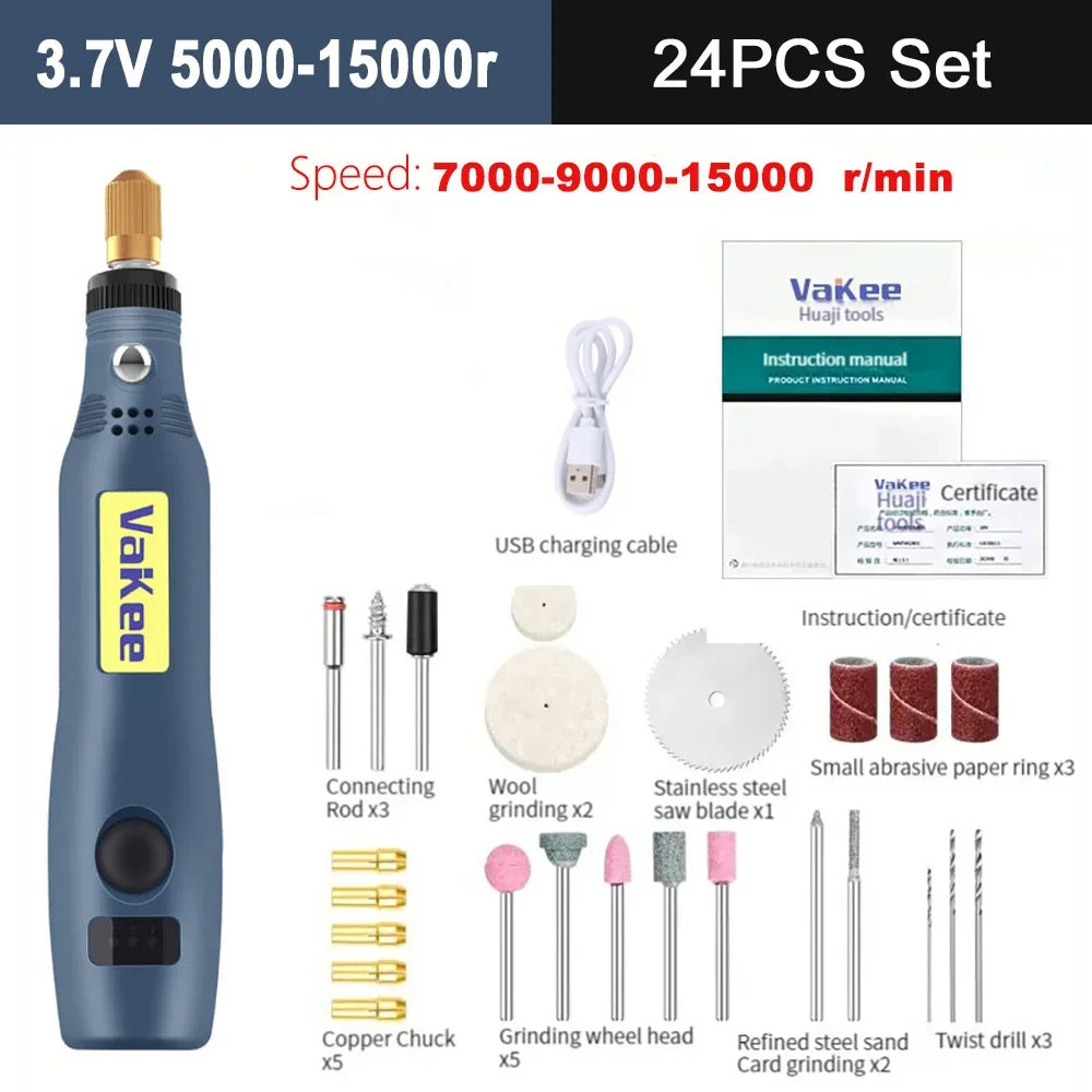 5000-19500r 4.2V Cordless Electric Drill Engraving Machine Rechargeable Drill Tool Micro Rotary Tool Engraver Electric Drill Set