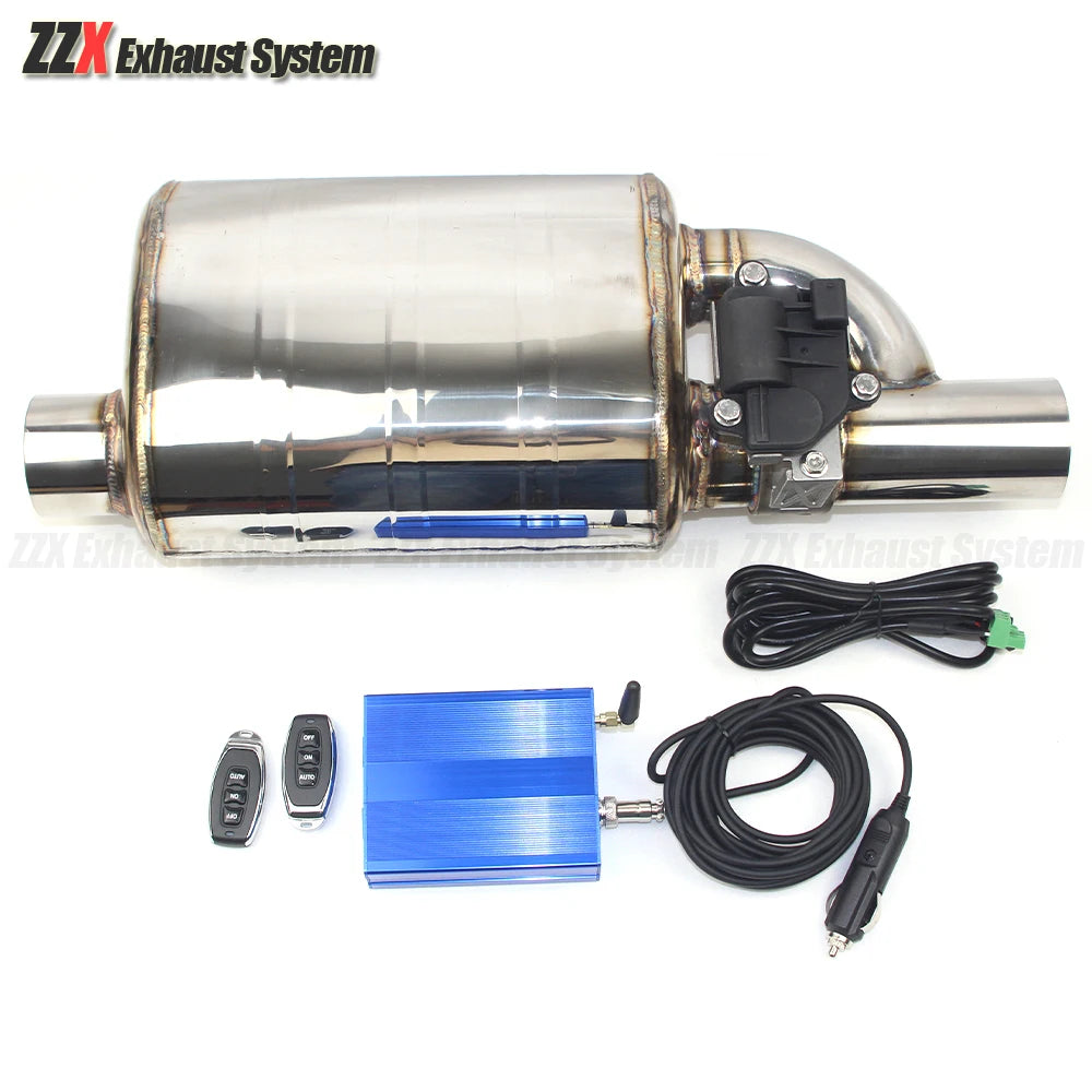 Car accessorie 304 stainless steel exhaust pipe Sports muffler Electric control valve Welding universal Diameter 63mm for e92