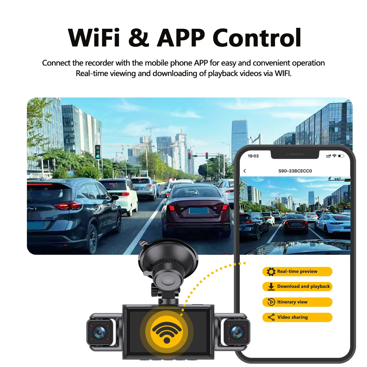 Dash Cam 4 Channel wifi Video Recorder 360° Car Recording Camera Night Vision 24H Parking Monitor Black Box Car Accessories