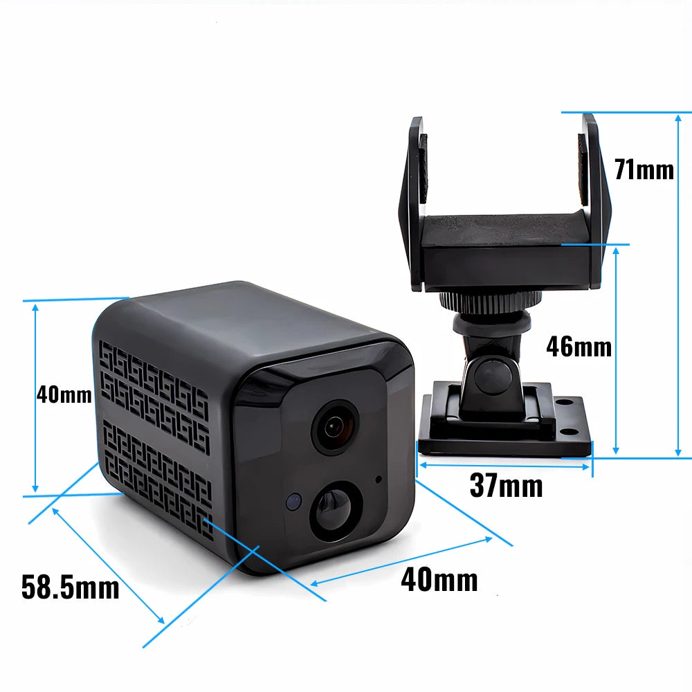 WGWK 4MP Mini Camera WIFI IR Night Vision Human Motion Detection Alarm Surveillance Built-in 3000mAh Battery Security Protection