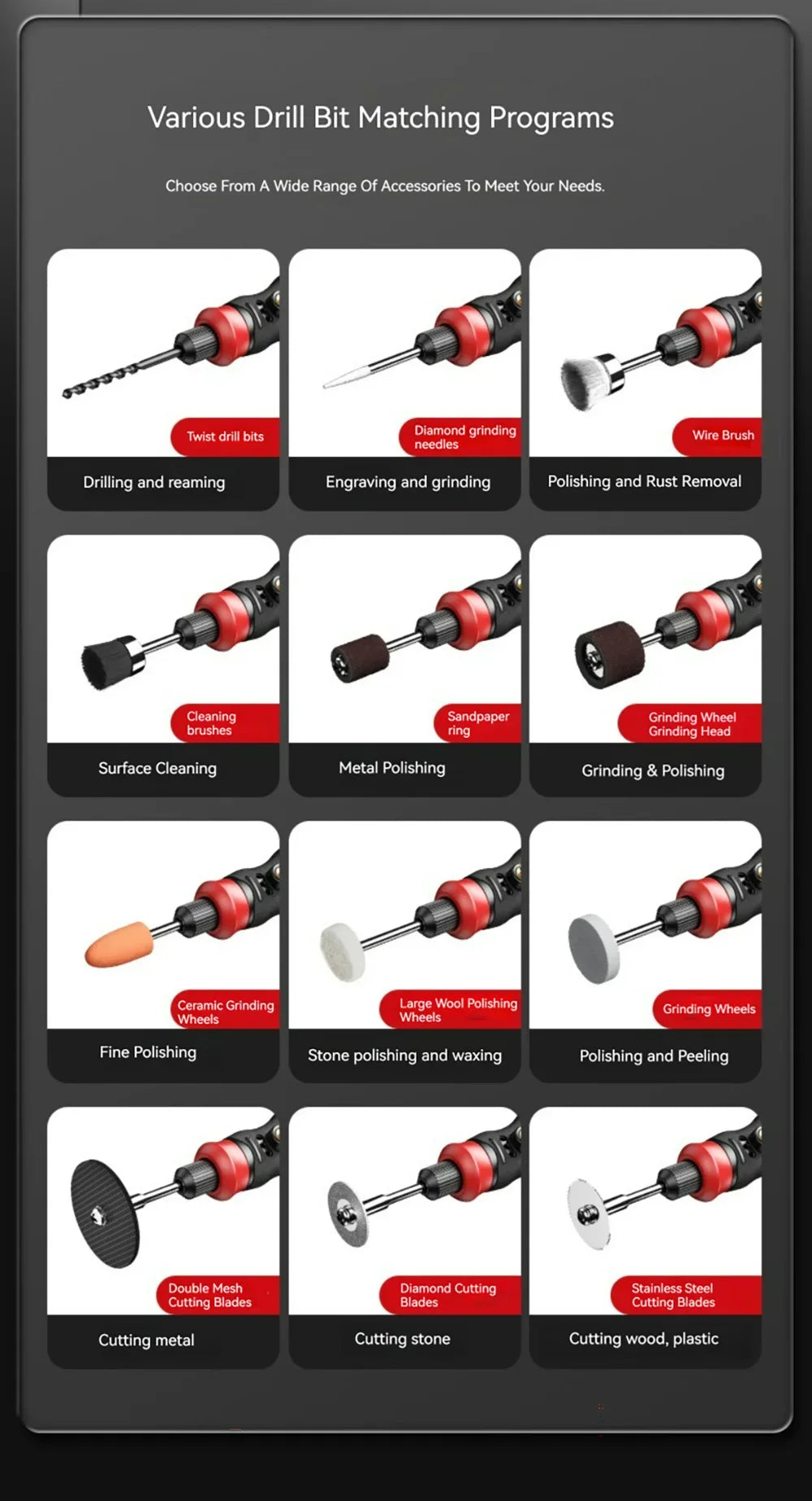 5000-19500r 4.2V Cordless Electric Drill Engraving Machine Rechargeable Drill Tool Micro Rotary Tool Engraver Electric Drill Set