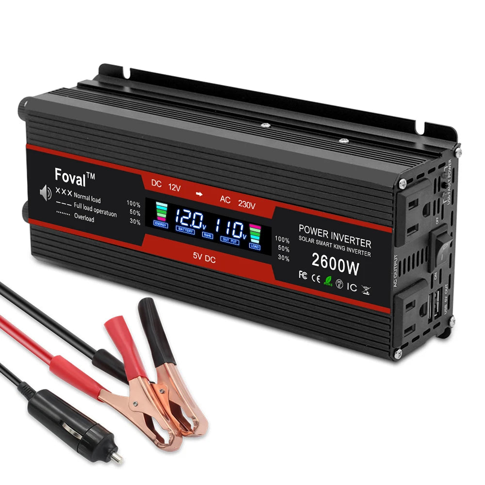 2000W Car Inversor 12V to 110V Universal/EU socket DC to AC Power Inverter home/travel/camping portable power supply Converter