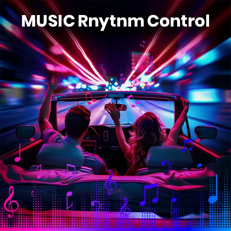Car Ambient Led Interior Light RGB LED Backlight Strip Sync to Music Bluetooth App Control Auto Decoration Lights Car Lamp