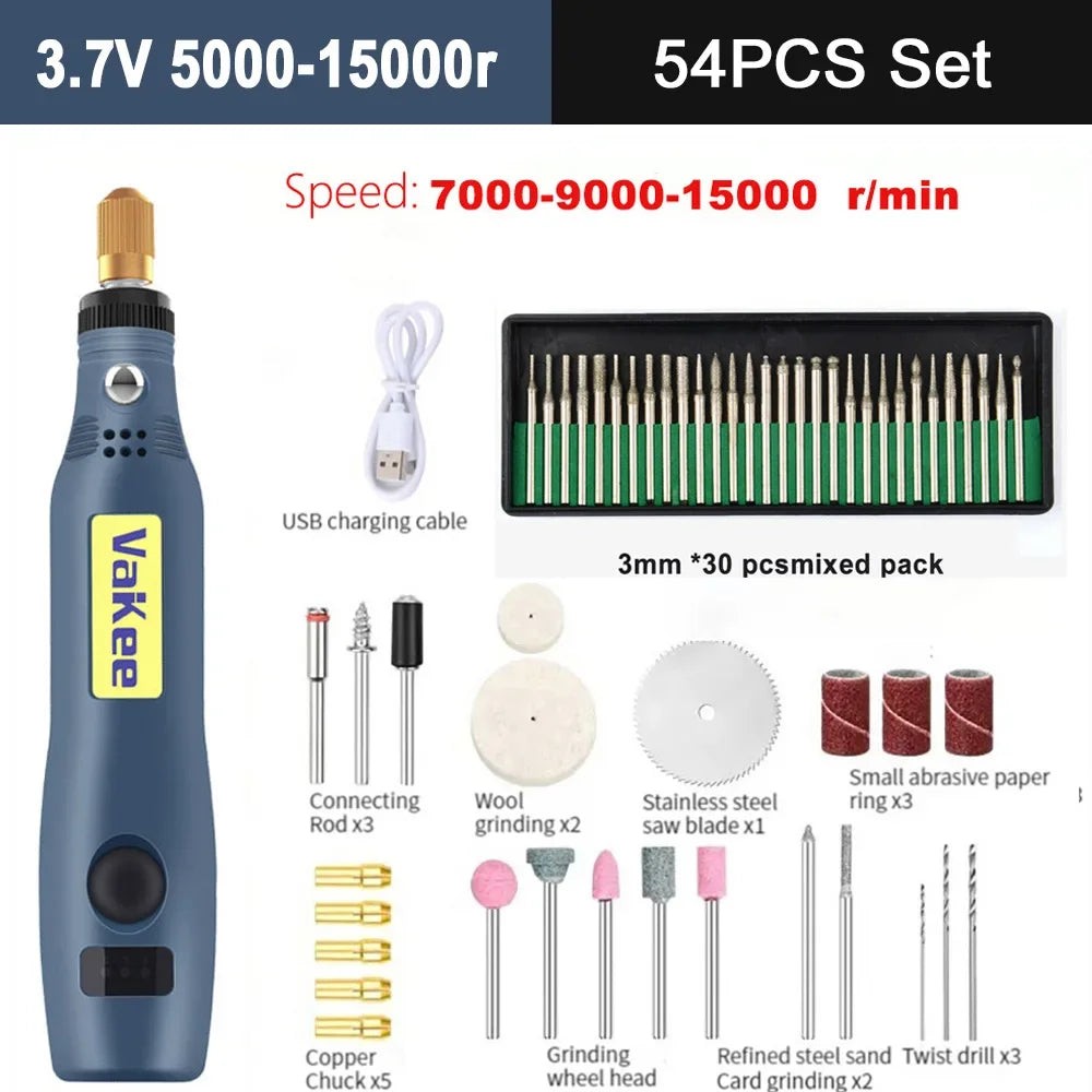 5000-19500r 4.2V Cordless Electric Drill Engraving Machine Rechargeable Drill Tool Micro Rotary Tool Engraver Electric Drill Set