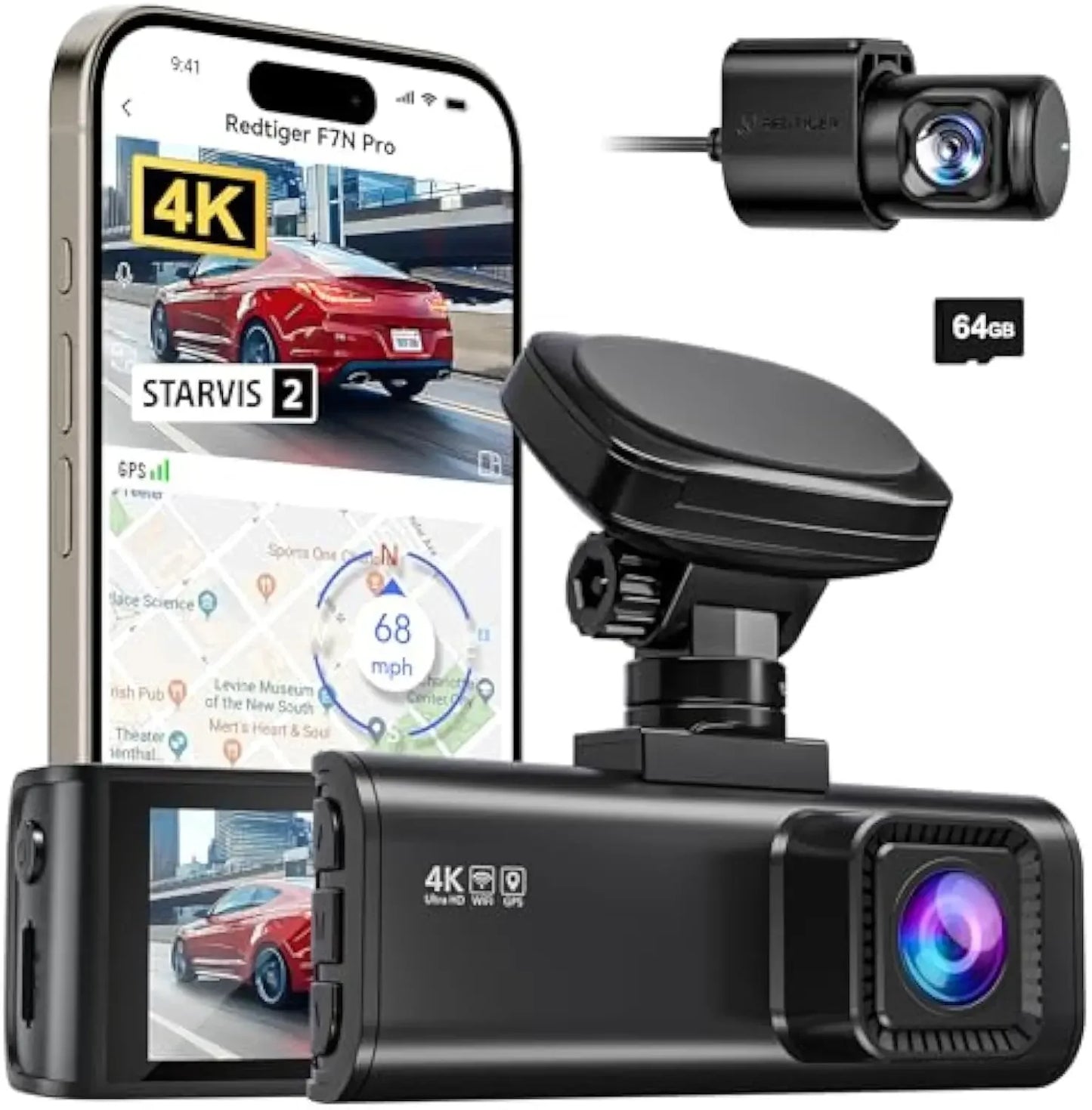 REDTIGER F7N PRO Dash Camera 4K Video Recorder Built In WiFi GPS FOV 170 Dash Cam With SONY STARVIS 2 SENSOR Night Vision