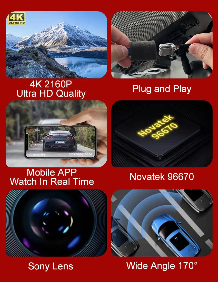 Plug and play Dash Cam For Volvo XC60 S90 V90 2018-2021,Car DVR 4K WiFi Video Recorder Night Camera Auto Parts,Dashcam