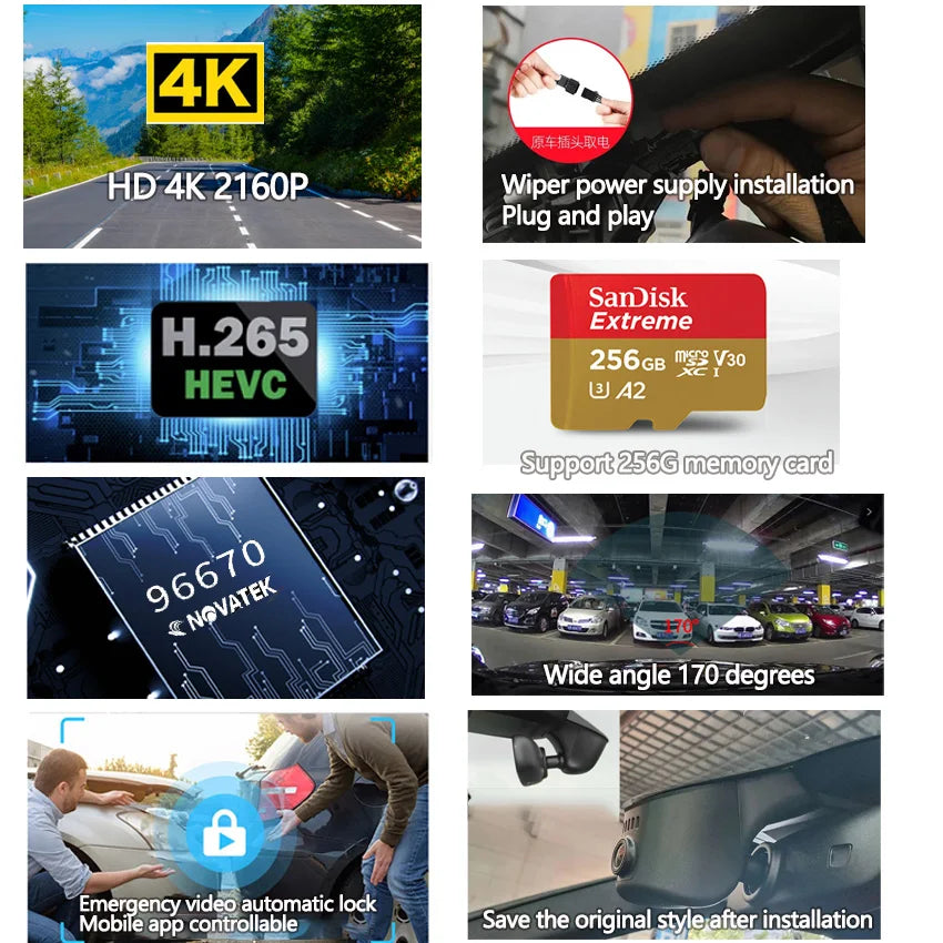 Dash Cam for Car Camera Recorder Dashcam WIFI Car Dvr Recording Devices