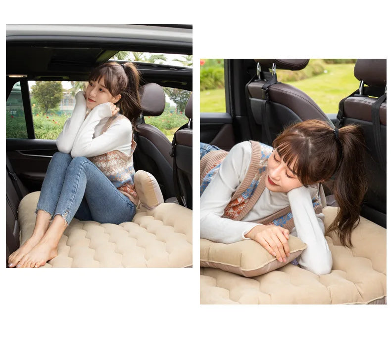 Back Seat Extender Car Seat Cover, Camping Air Mattress, Hammock Travel Bed,Inflatable Car Extra Long Mattress For SUV