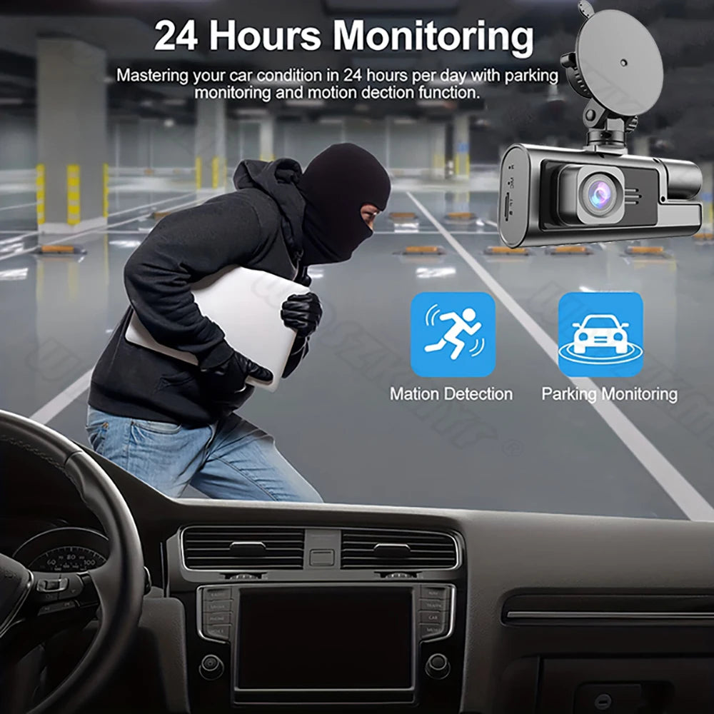 3 Camera Dash Cam For Car Camera 1080P Video Recorder WIFI Car DVR 2lens Front Rear View Camera Night Vision Car Accessories
