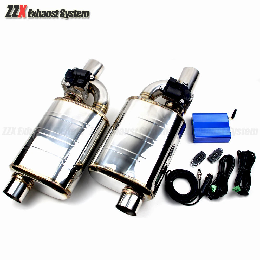 Car accessorie 304 stainless steel exhaust pipe Sports muffler Electric control valve Welding universal Diameter 63mm for e92