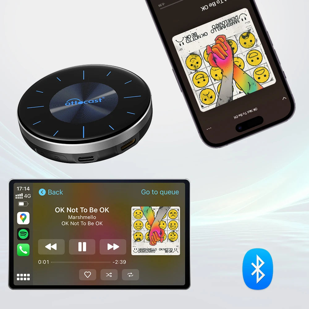 Ottocast CarPlay Ai Box Car Wireless Android Auto Car Play TV Video Accessories Novelty Auto Accessories P3 for HDMI Out