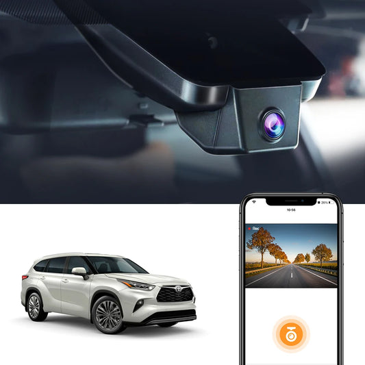 Fitcamx 4K Dash Cam for Toyota Highlander (2017-2025), Night Vision, OEM-Style Design Car DVR, Wide Angle, Loop Recording, WiFi