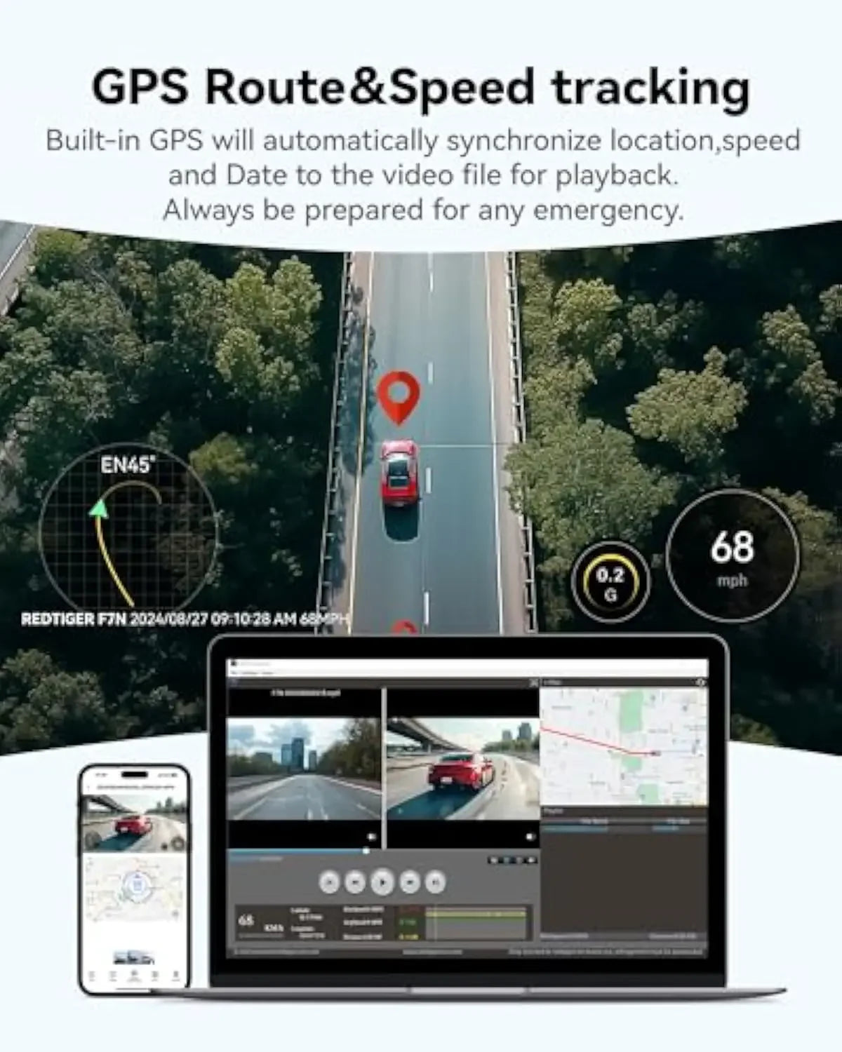 REDTIGER F7N PRO Dash Camera 4K Video Recorder  Built In WiFi GPS FOV 170 Dash Cam With SONY STARVIS 2 SENSOR Night Vision