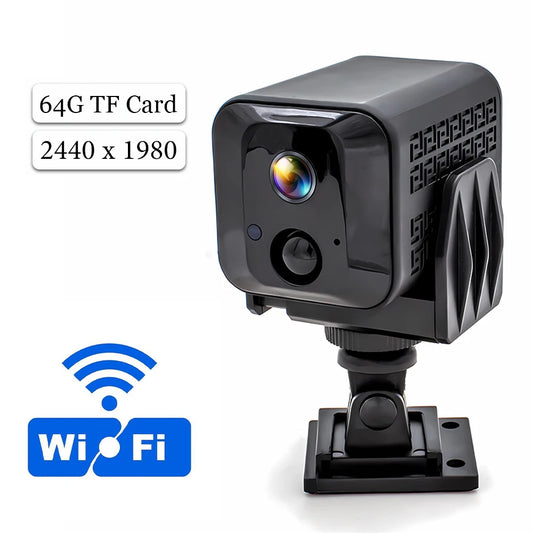 WGWK 4MP Mini Camera WIFI IR Night Vision Human Motion Detection Alarm Surveillance Built-in 3000mAh Battery Security Protection